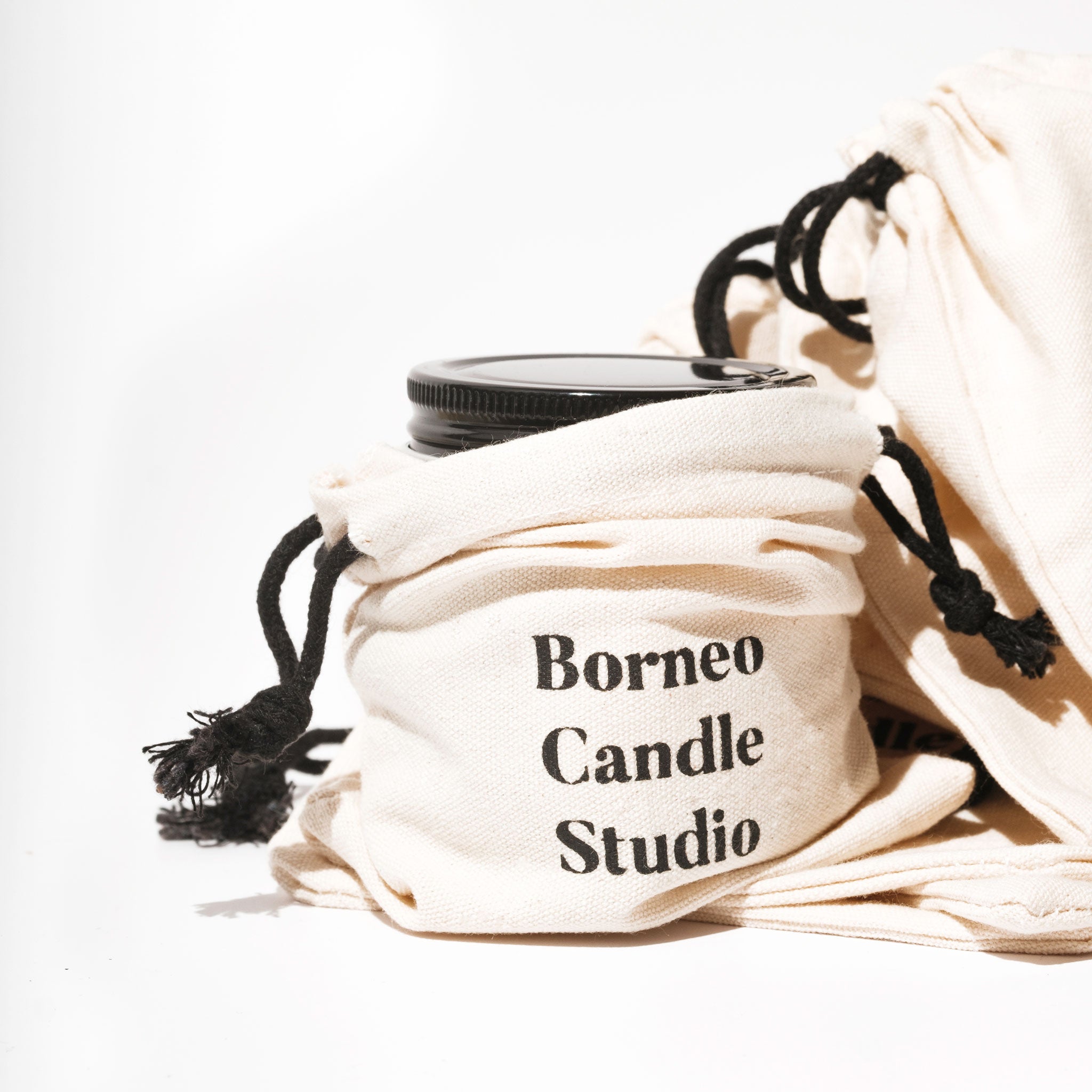 Reusable Drawstring Cotton Pouch Bag by Borneo Candle Studio