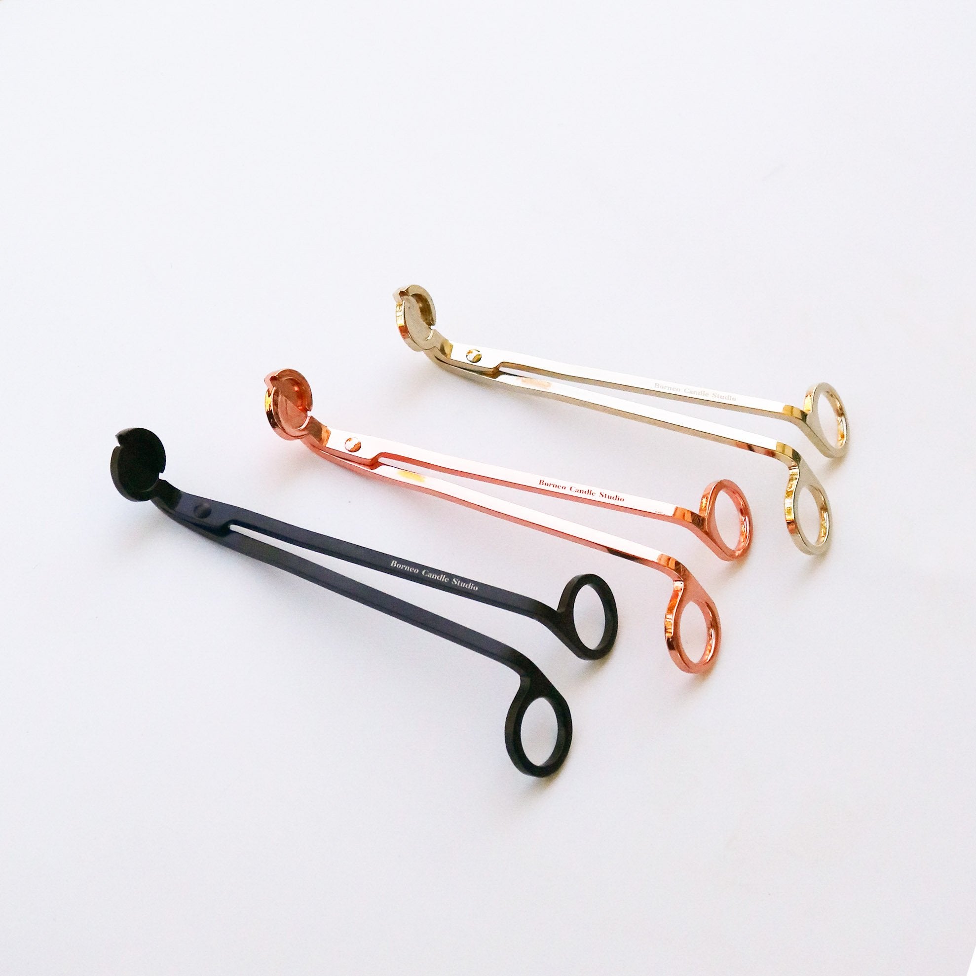 Candle Wick Trimmer Candle Accessories by Borneo Candle Studio in rose gold, gold and black