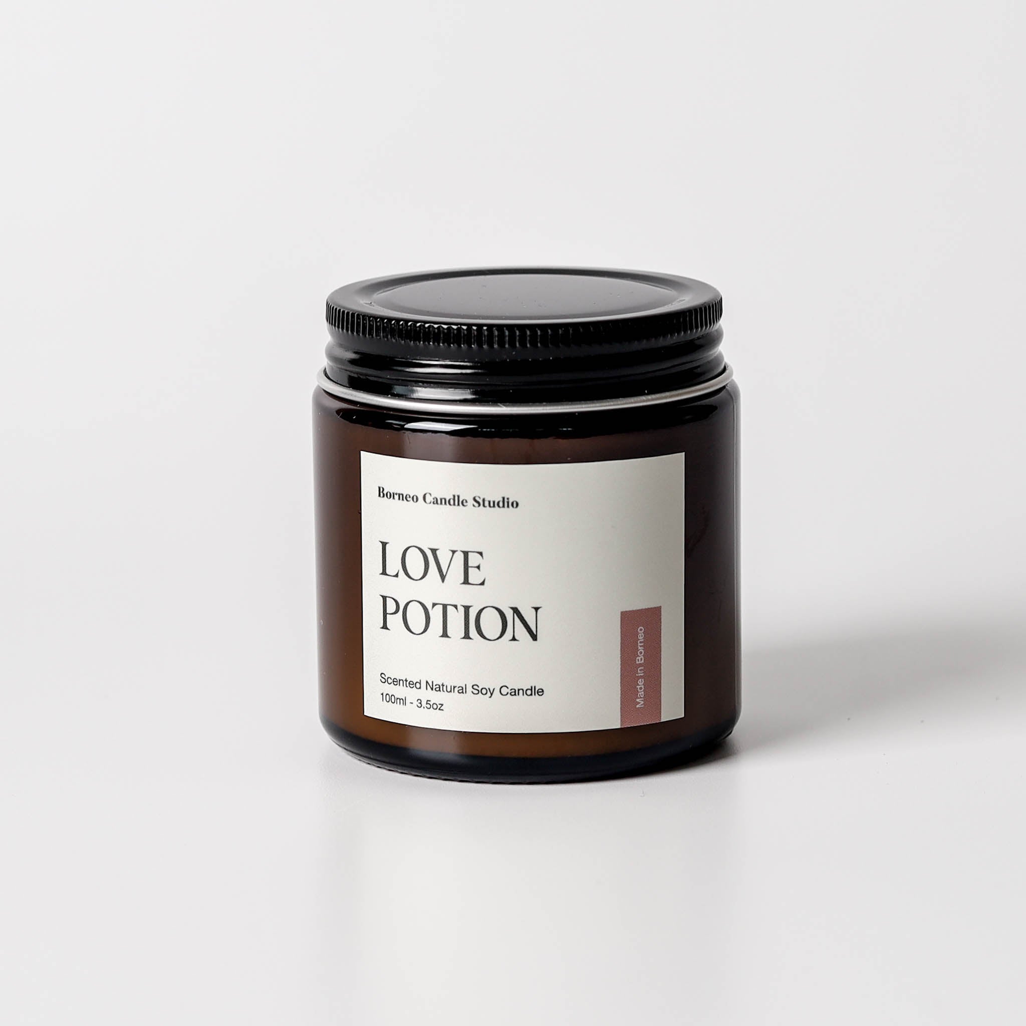 Love Potion Soy Candle - grape, neroli, jasmine scented candle in 3.5 oz amber glass jar