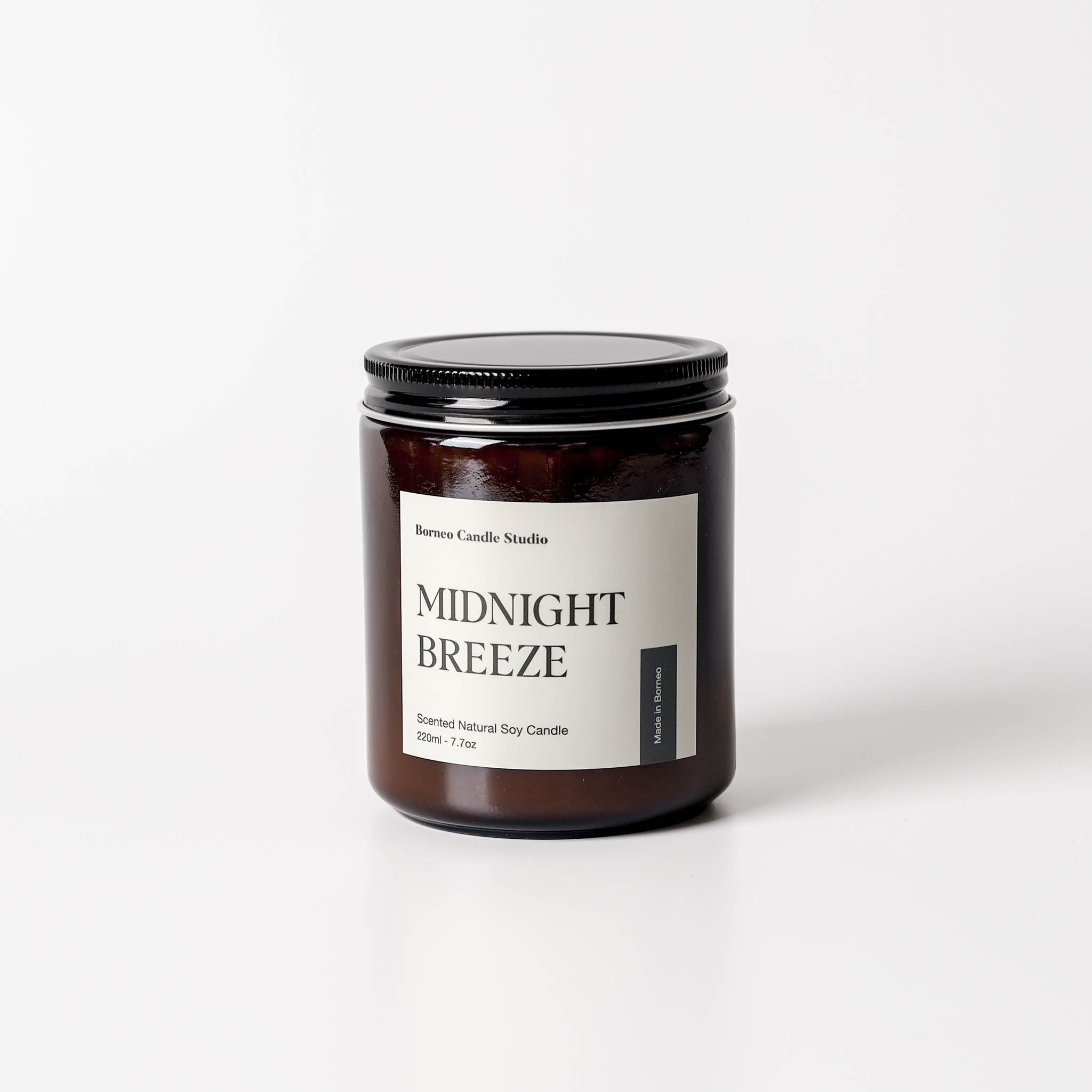 Midnight Breeze Scented Candle - bergamot, leather, musk masculine soy candle
