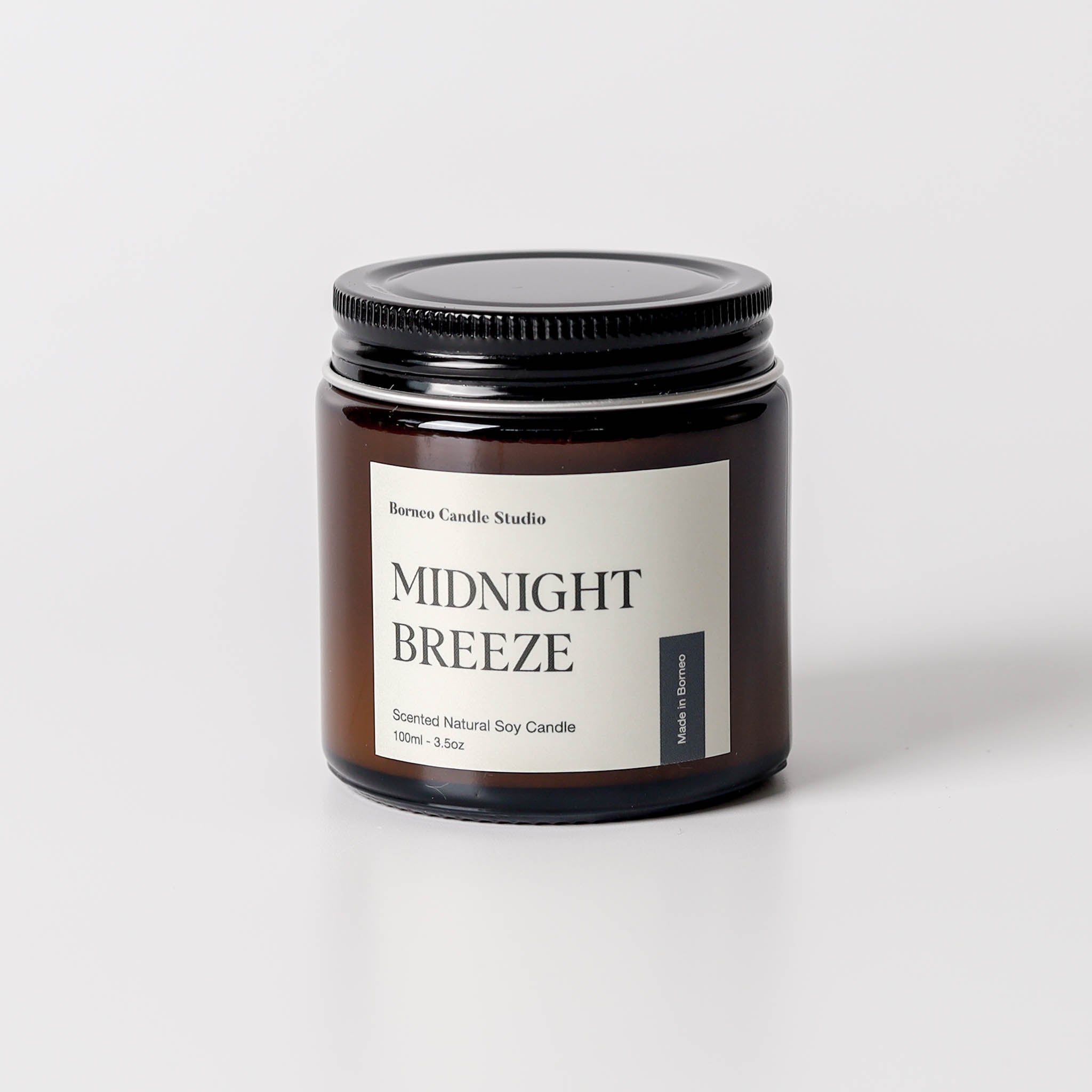 Midnight Breeze Scented Candle - bergamot, leather, musk masculine soy candle
