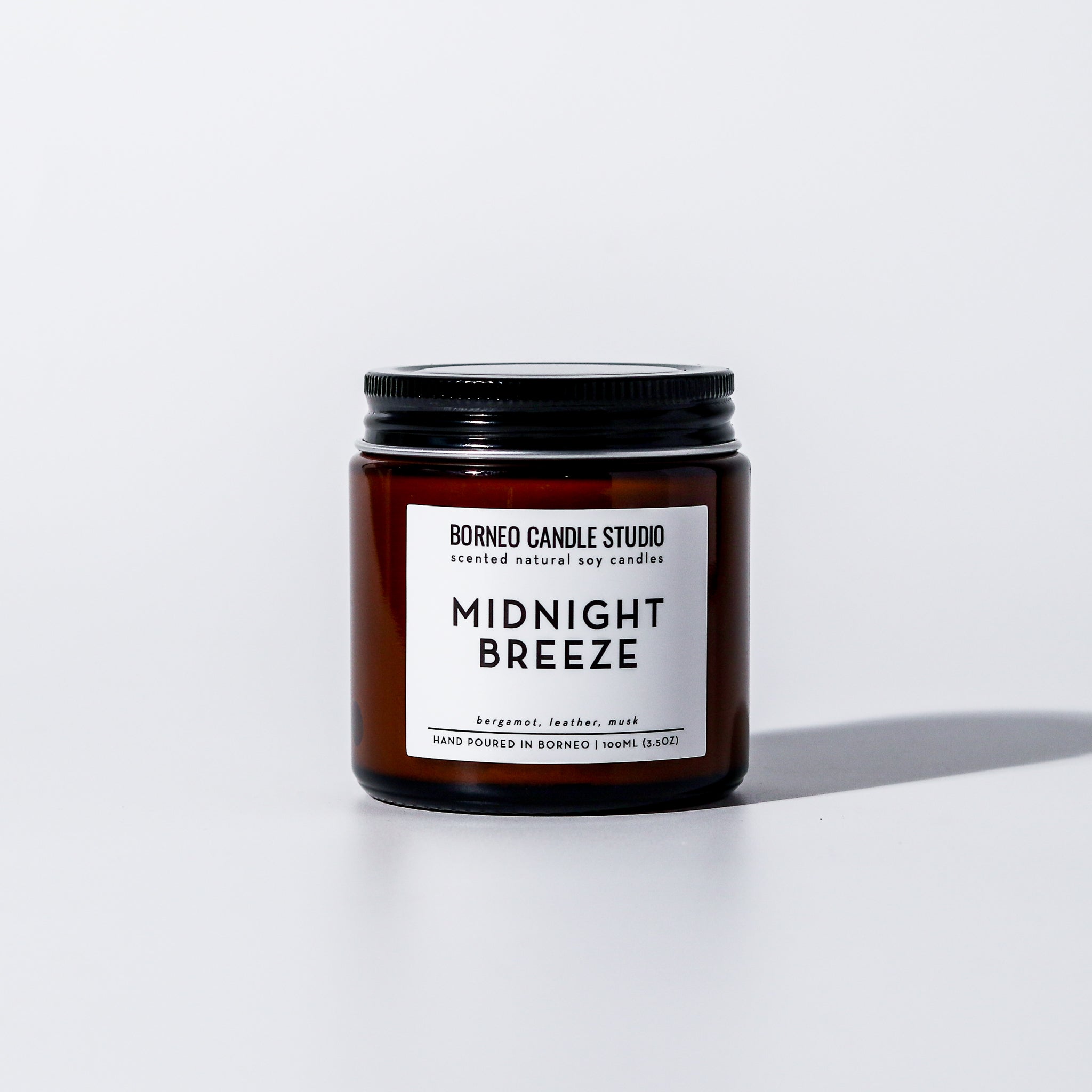 Midnight Breeze Scented Candle - bergamot, leather, musk masculine soy candle